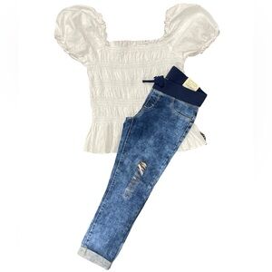 NWT Arizona Jean Co Crop Jeans + Shirt